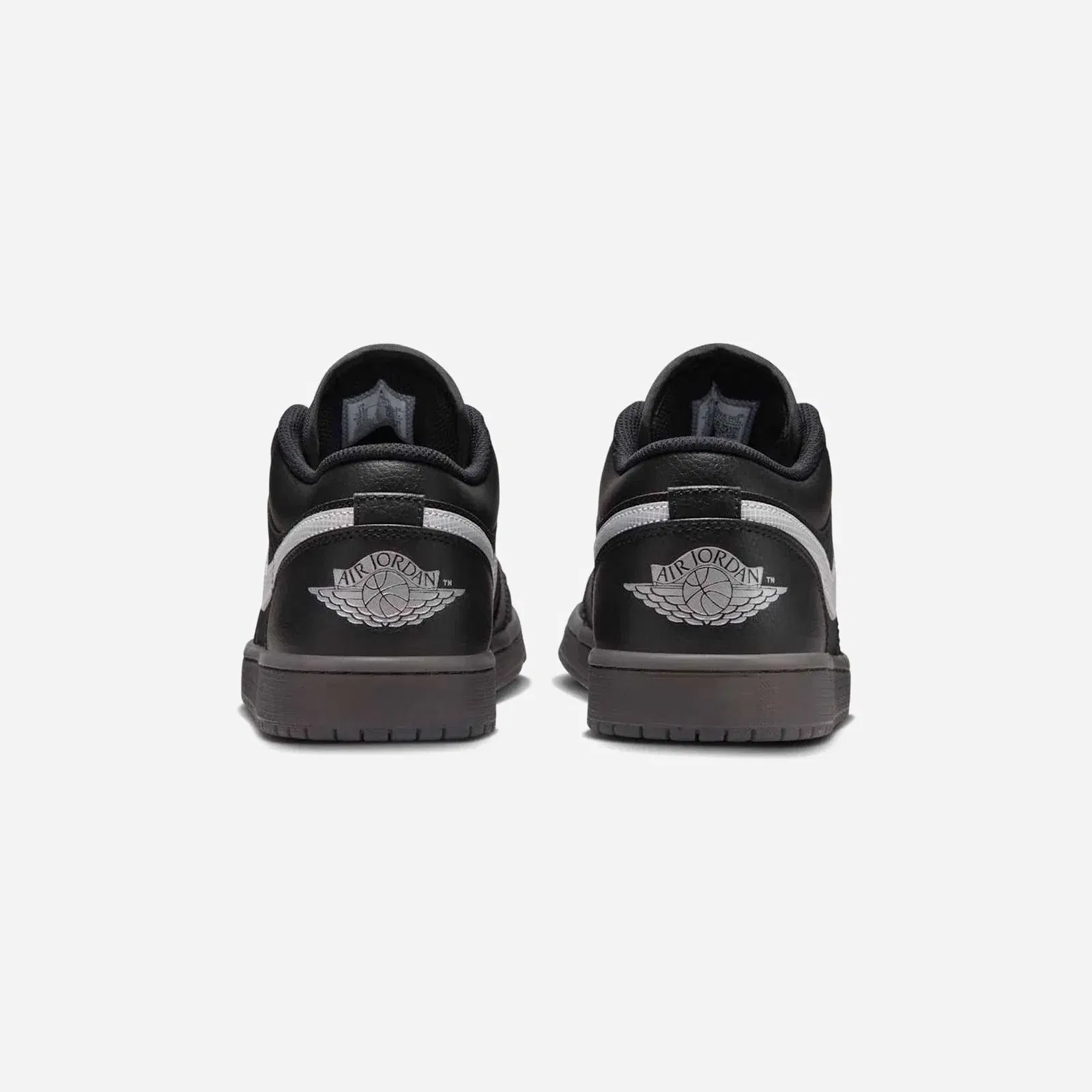 Nike Air Jordan 1 Low Black White Dark Smoke Grey Reflective Swoosh