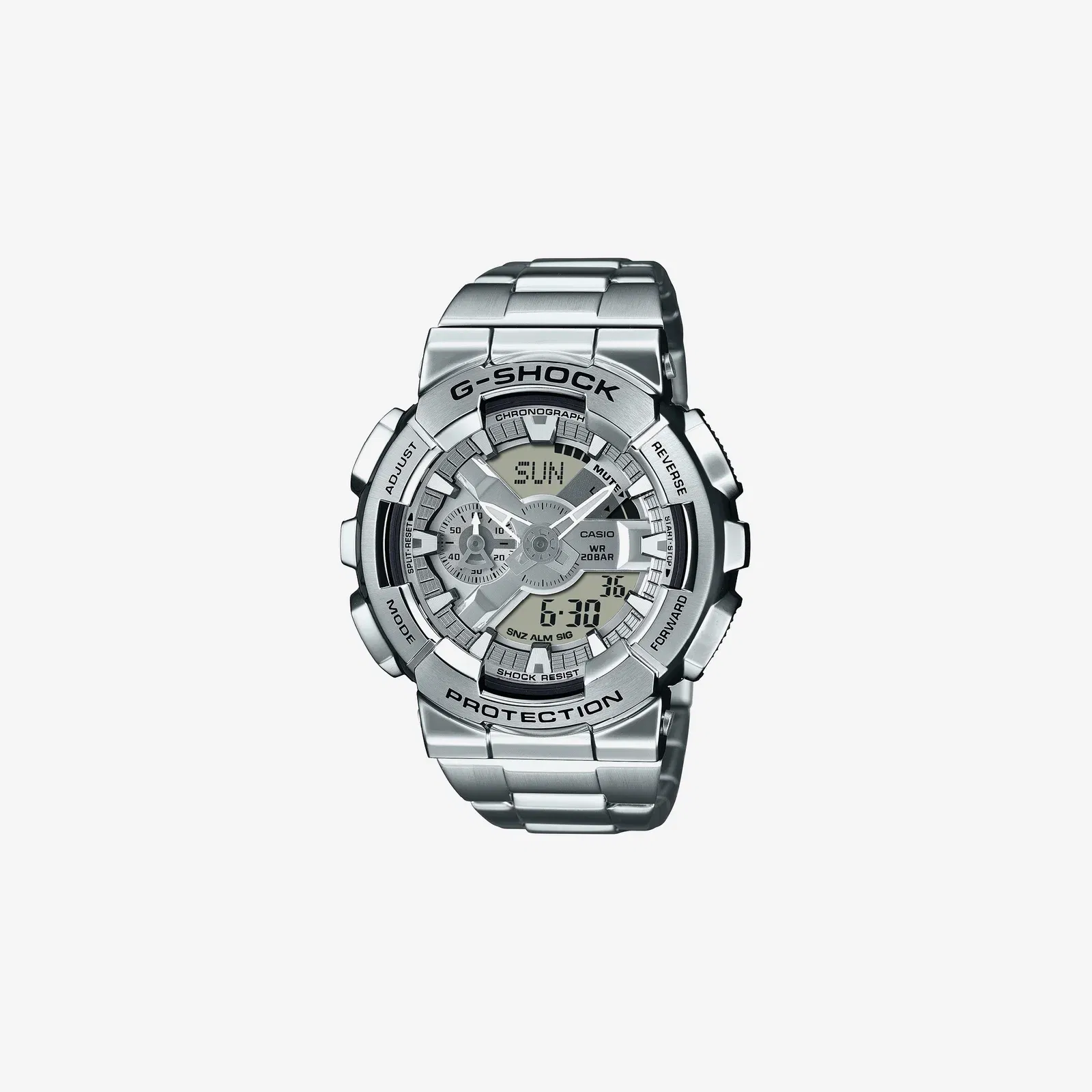 Casio G-Shock GM-110D-8ADR Quartz Silver Dial Analog-Digital Stainless Steel Watch