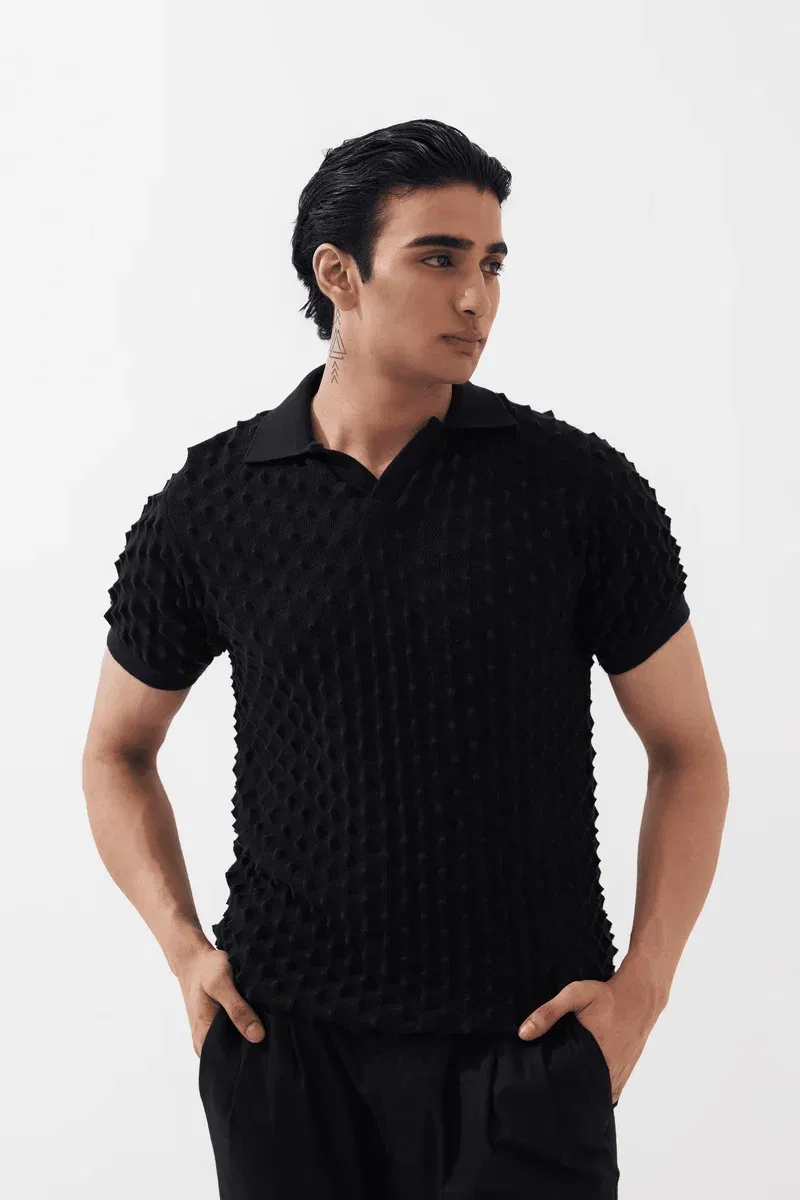 SPIKEY POLO (VANTA BLACK)