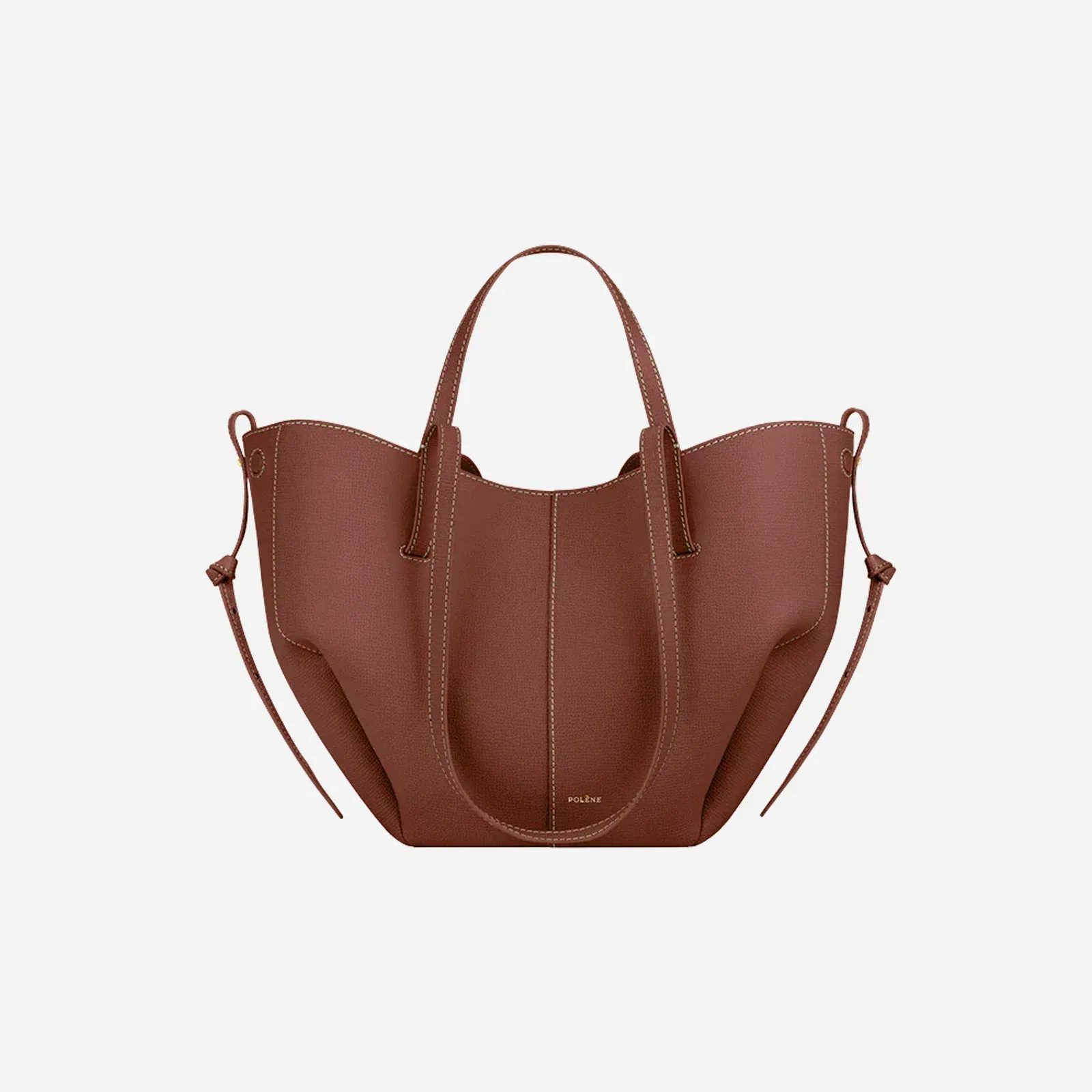 Polene Cyme Mini Textured Cognac