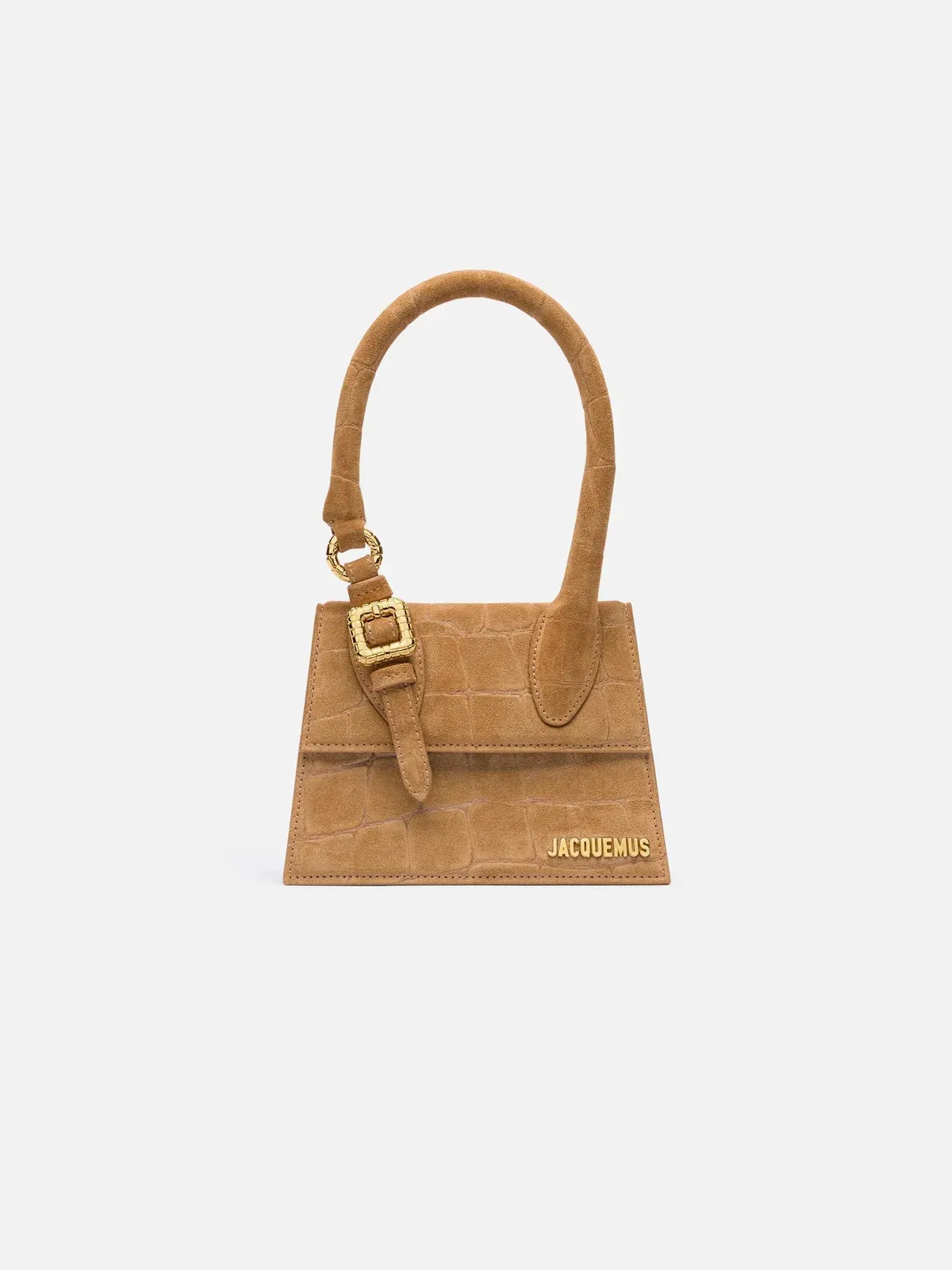 Jacquemus The Medium Chiquito With Buckle Signature Buckled Handbag Camel