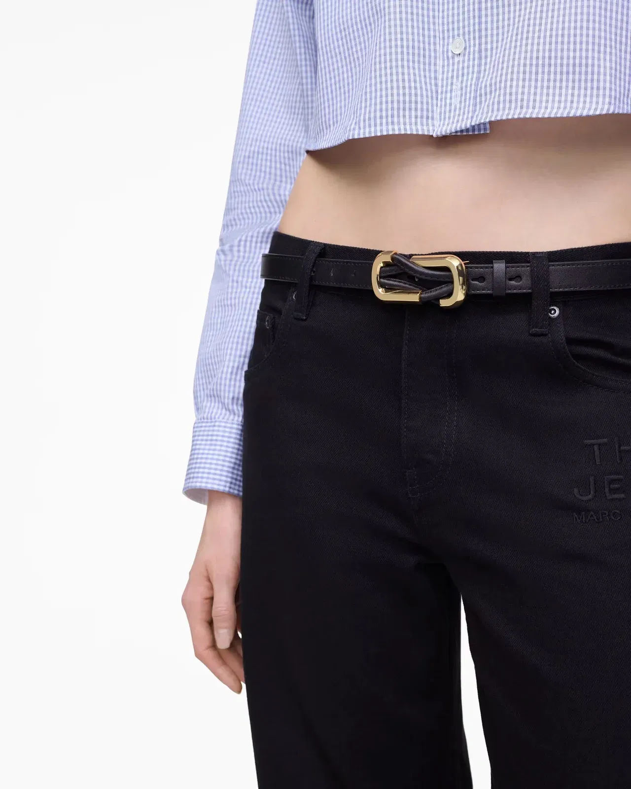 Marc Jacobs Marc Jacobs The Thin Outline Logo Webbing Strap Rose Multi Rose Multi