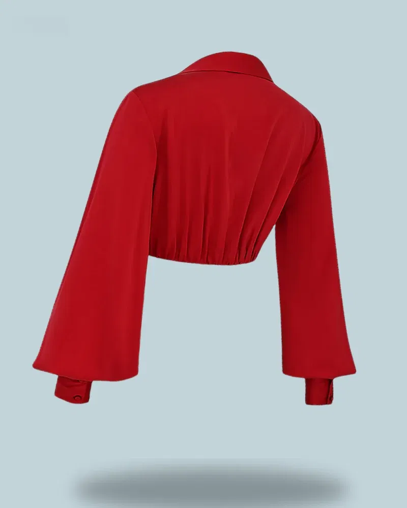 HOUSE OF CB Laraine Cherry Silk BlousonTop