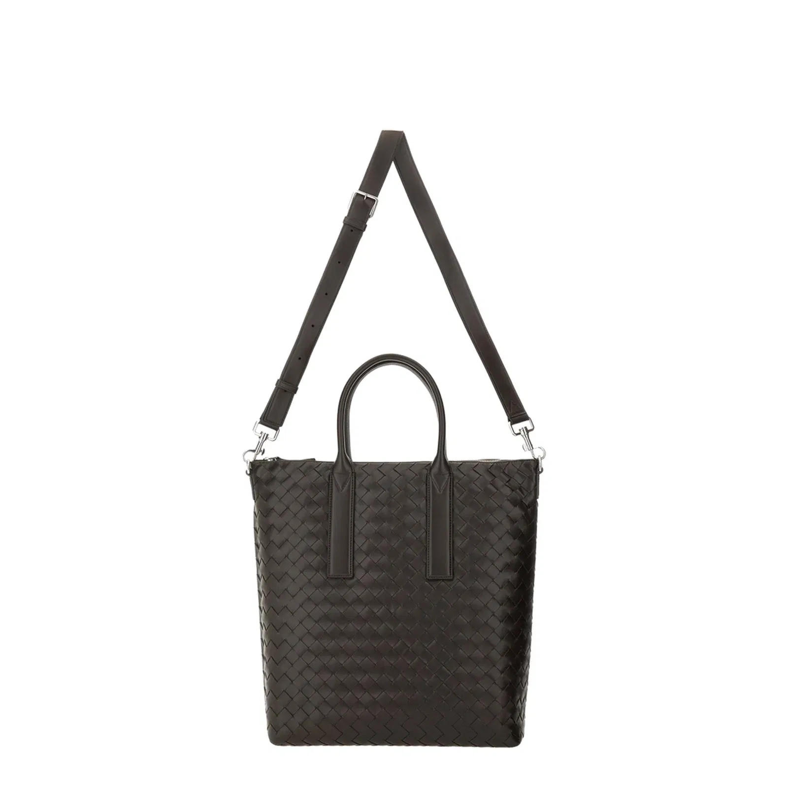 Intrecciato Leather Tote Bags - Black
