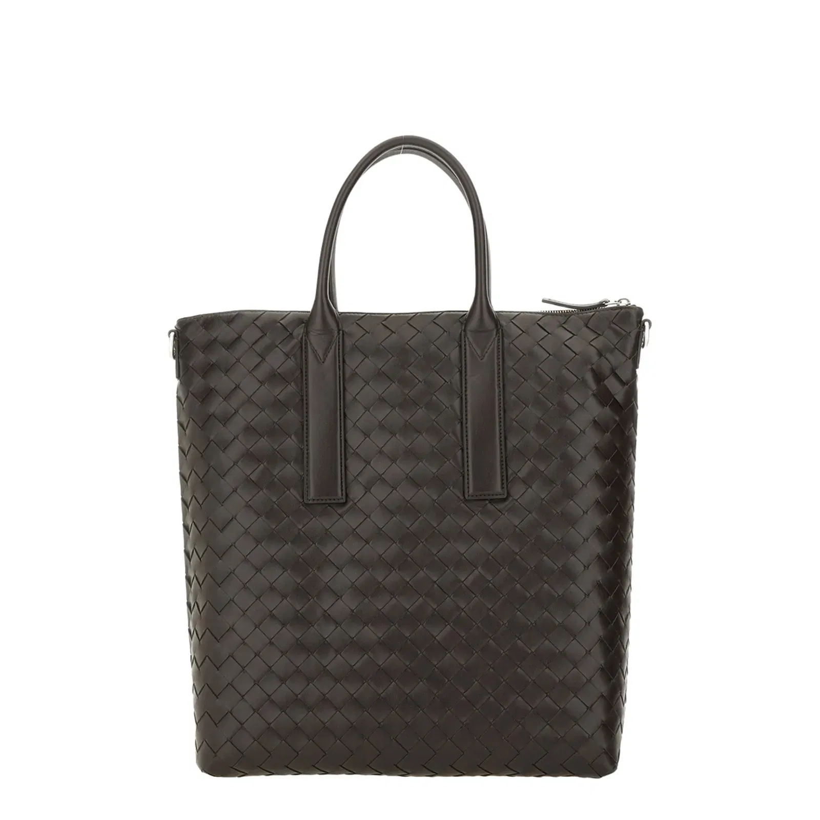 Intrecciato Leather Tote Bags - Black