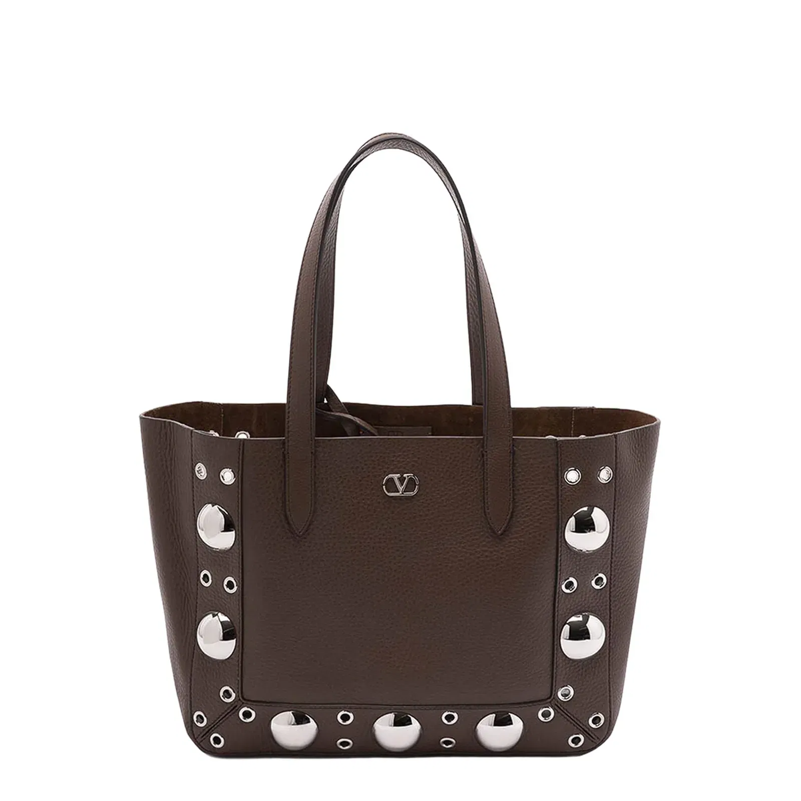 Brown Leather Small Shopping Bag