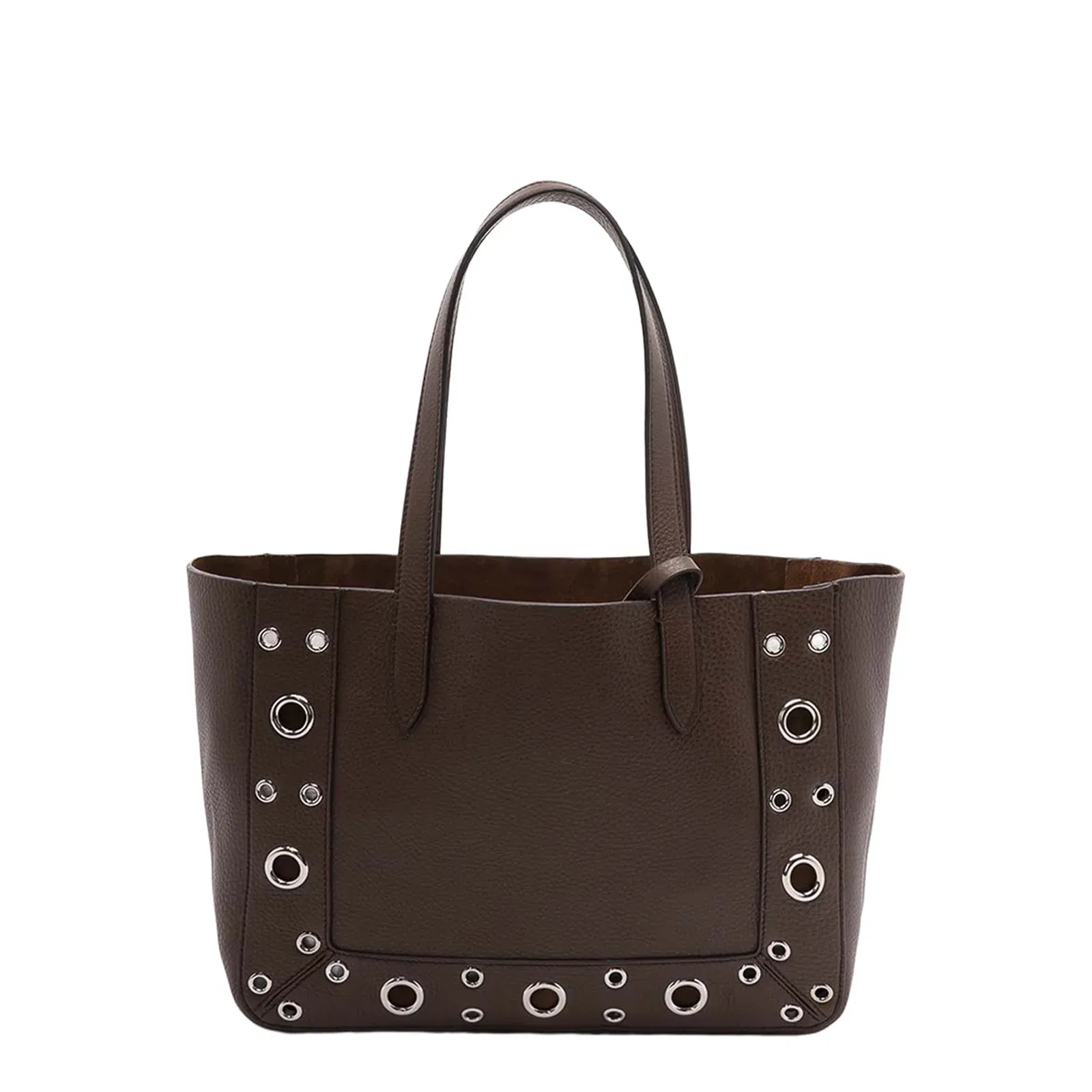 Brown Leather Small Shopping Bag