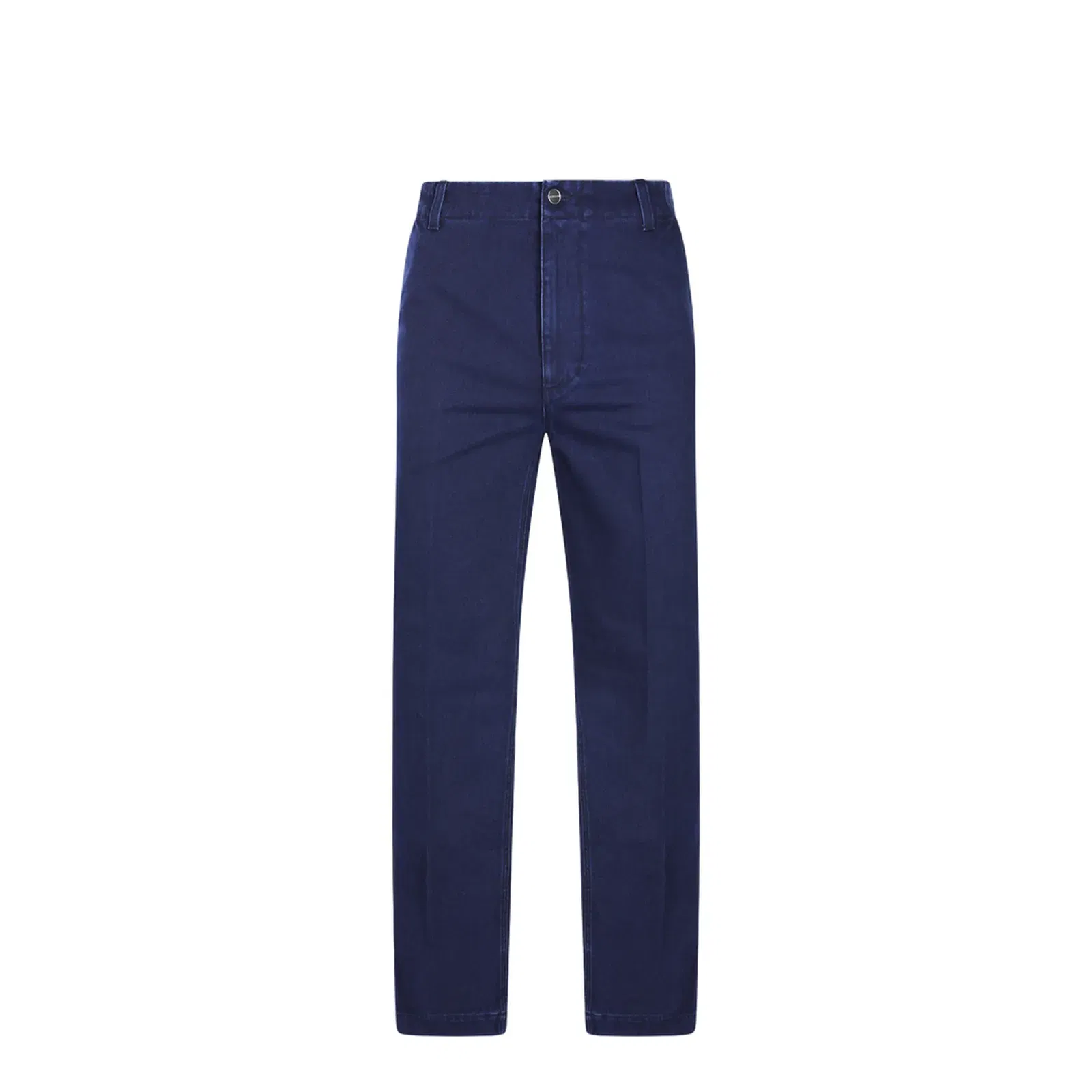 Washed Denim Pant with Embossed Label in Dark Blue
