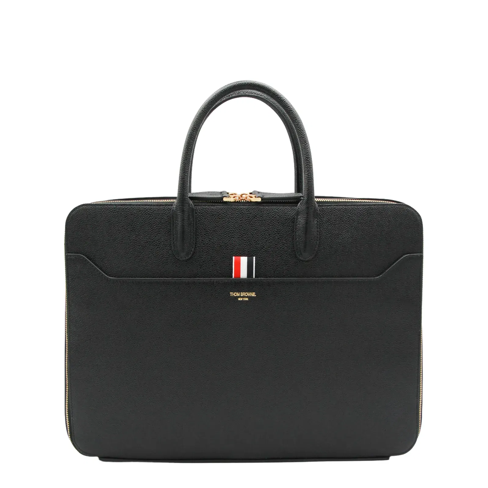 Black Double Brass Zipper Bag
