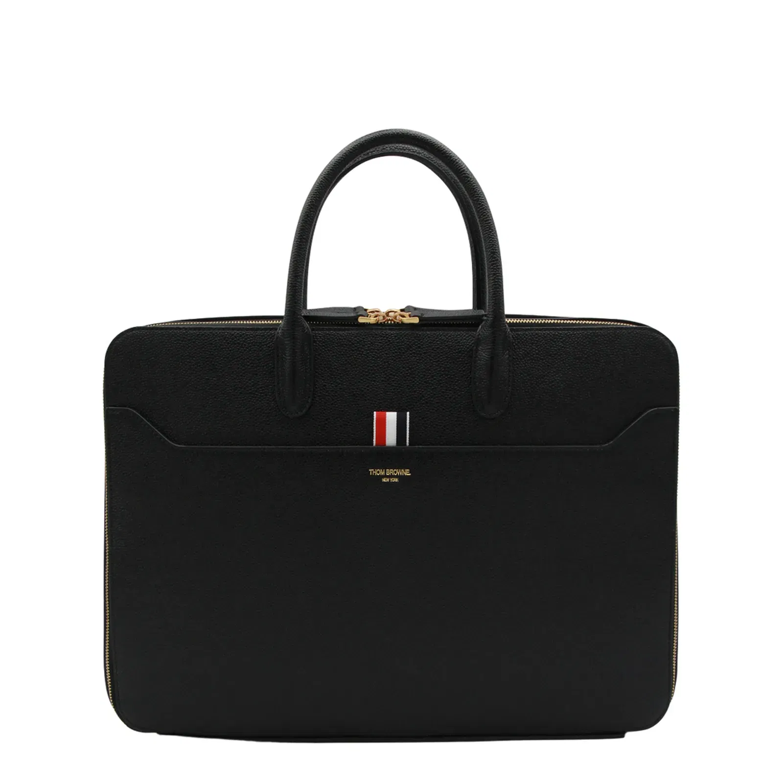 Black Double Brass Zipper Bag