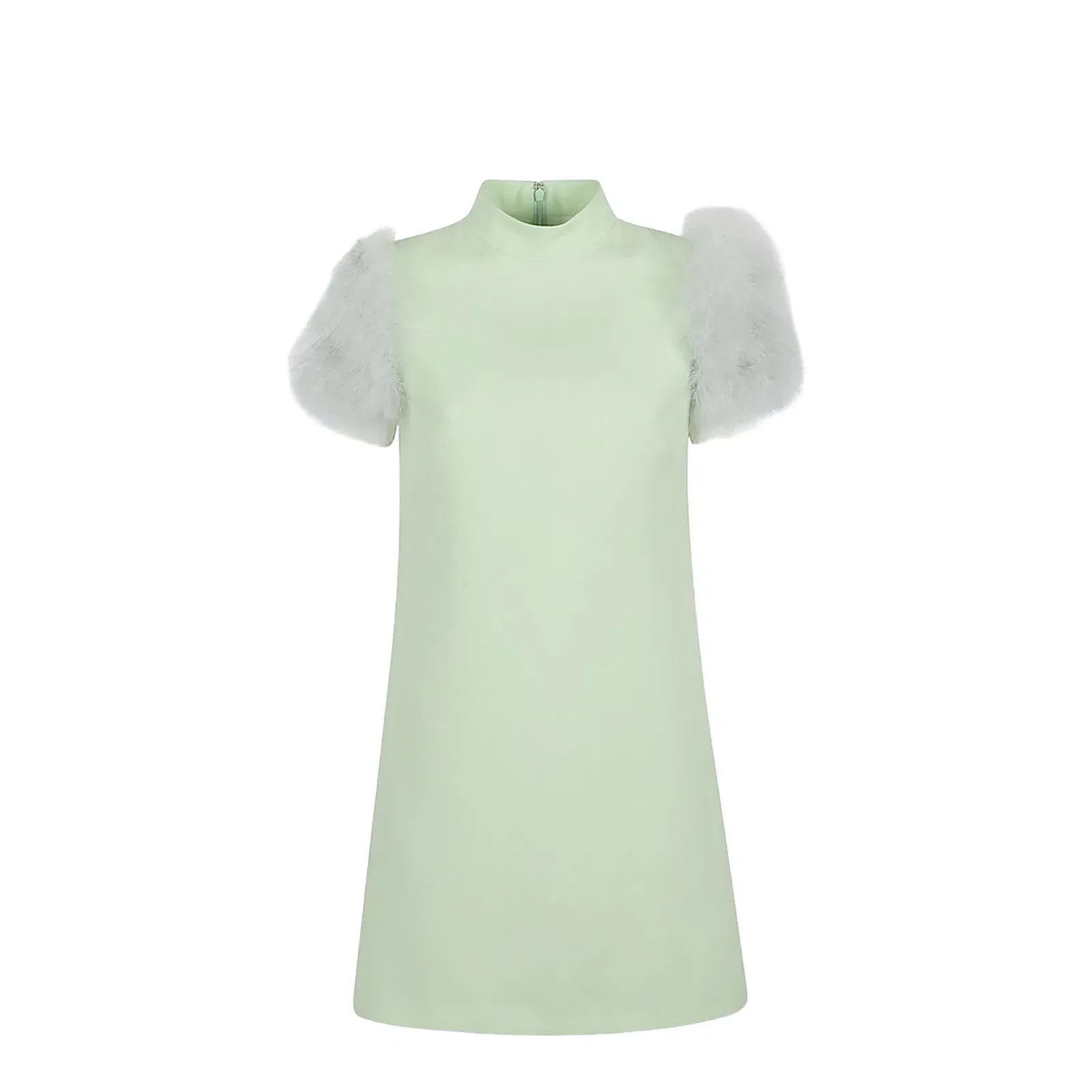Feathered Wool And Silk Dress