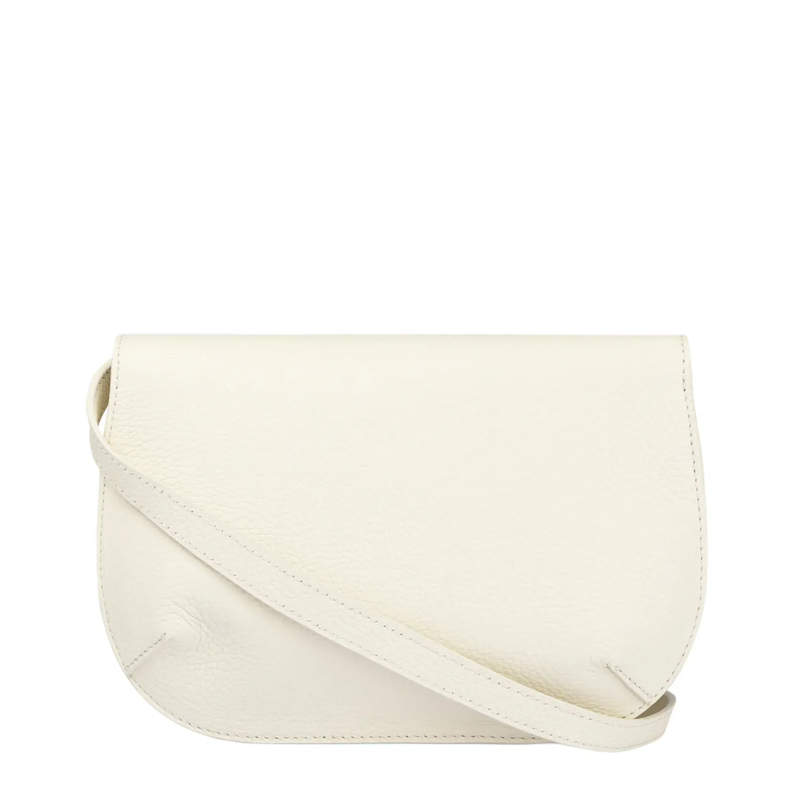 Double Gancini Leather Cross Body Bag White