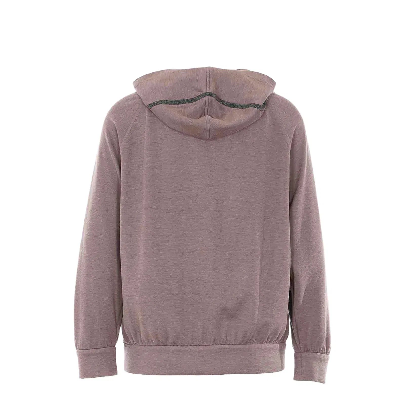 Embellished Zipped Hoodie - Beige