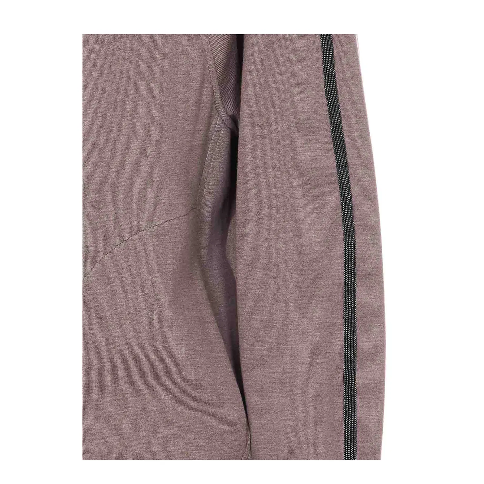 Embellished Zipped Hoodie - Beige