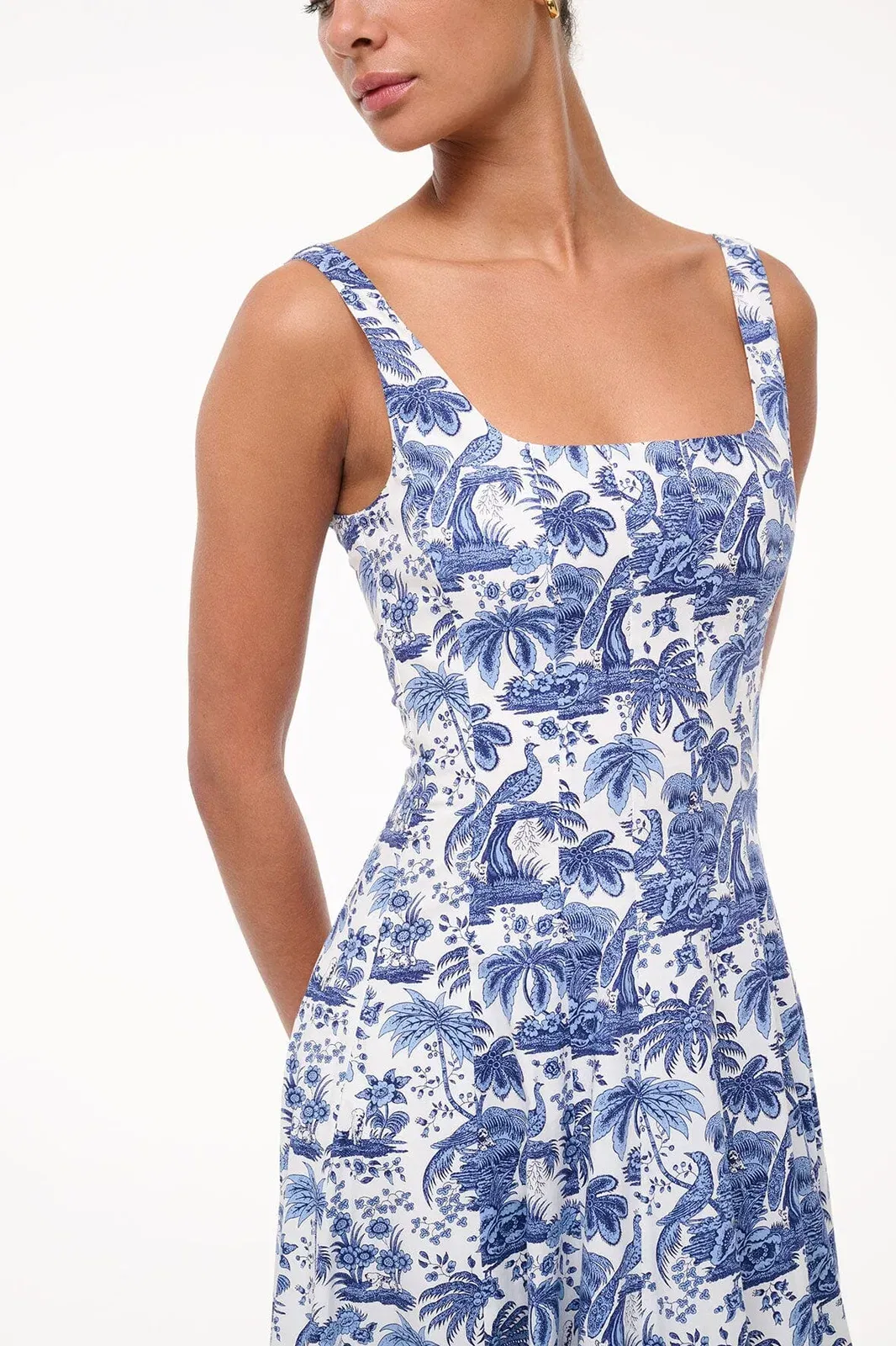 WELLS DRESS BLUE TOILE