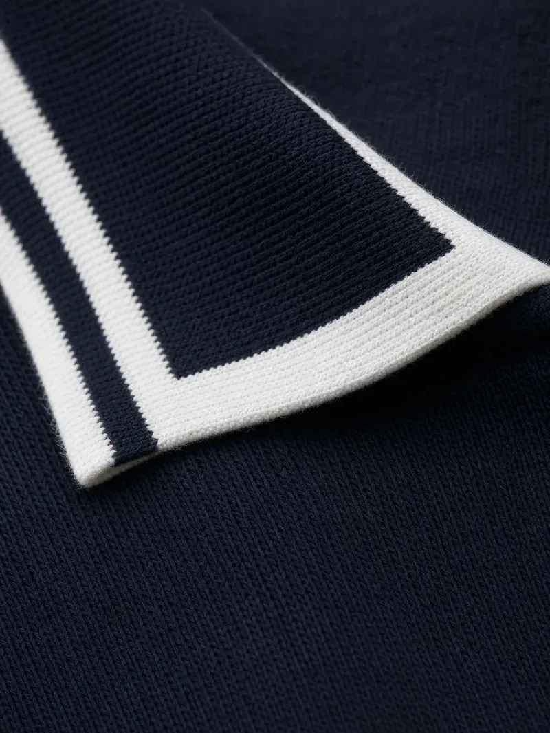 Monaco Knit Polo – Deep Navy