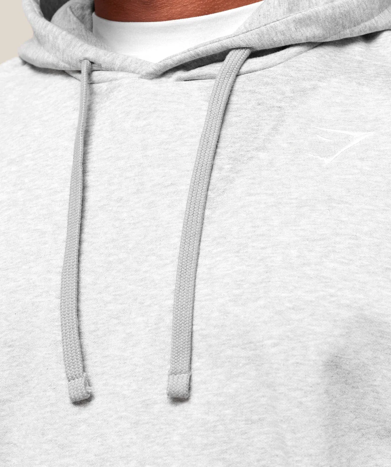 Gymshark Crest Oversized Hoodie - Light Grey Marl