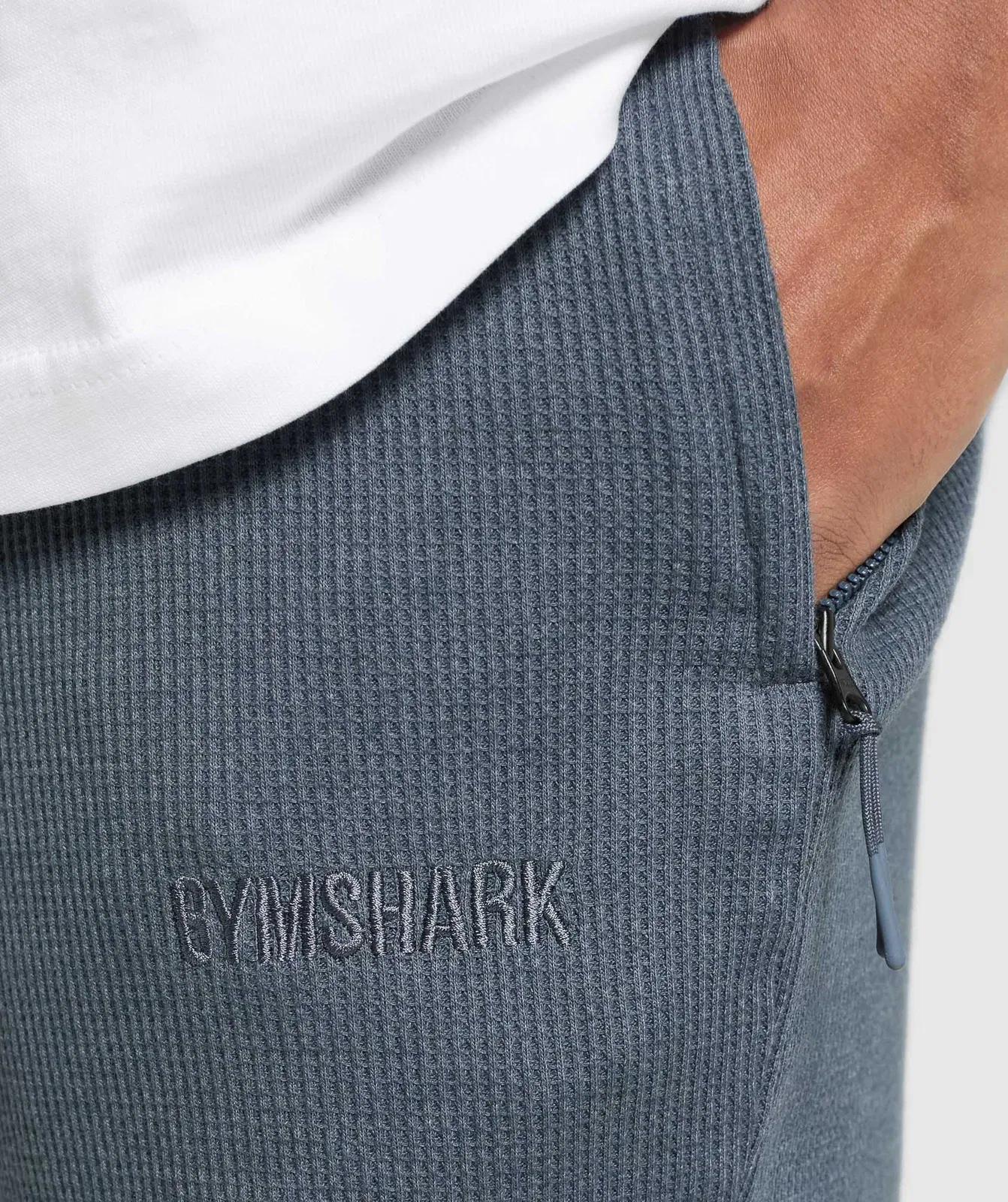 Gymshark Waffle Shorts Titanium Blue