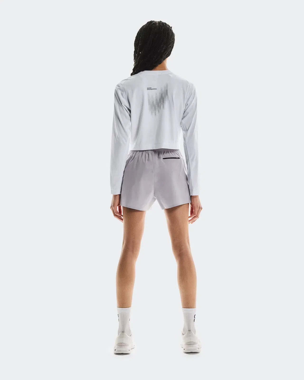 On Train Long-T Crop Graphic White (Women'S) (Women's)