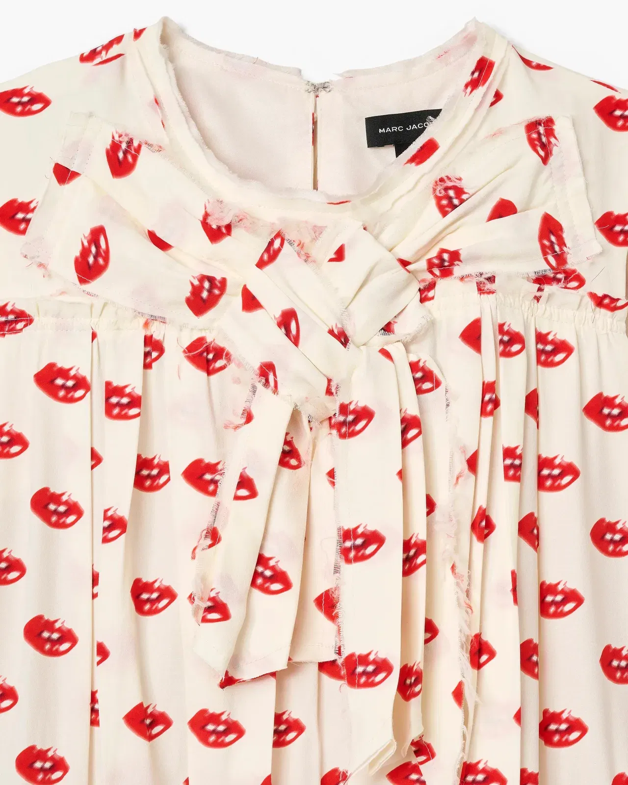 Lips Pleated Midi Dress