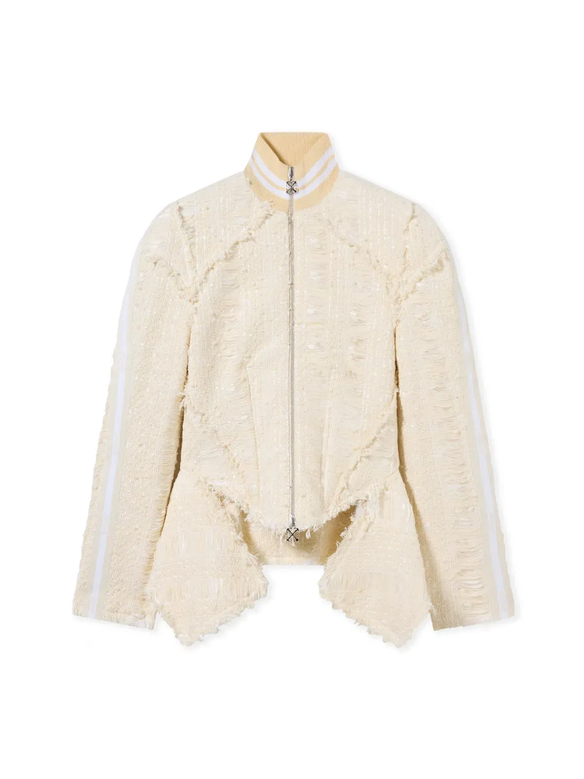 Off White Tweed Peplum Jacket