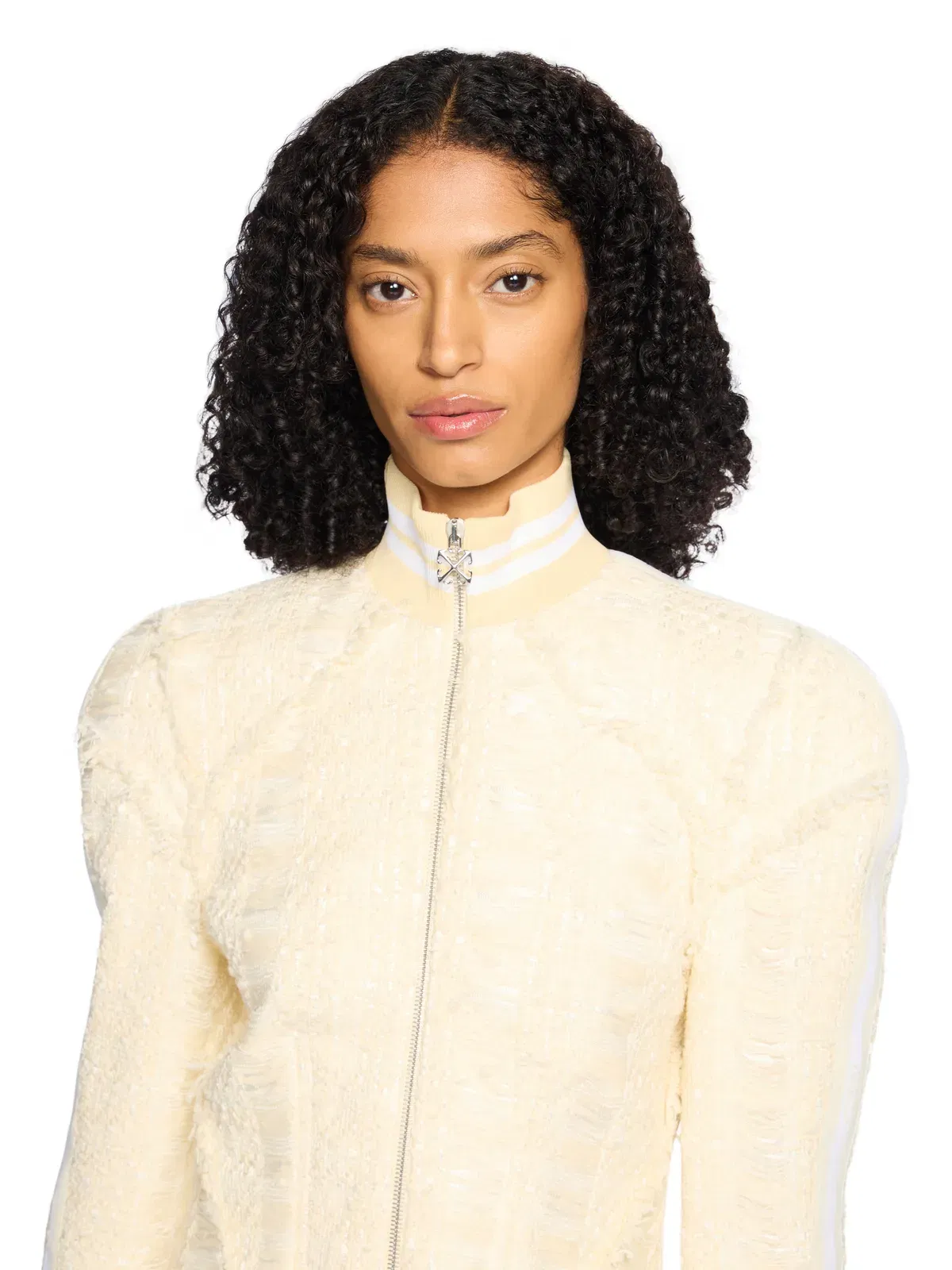 Off White Tweed Peplum Jacket