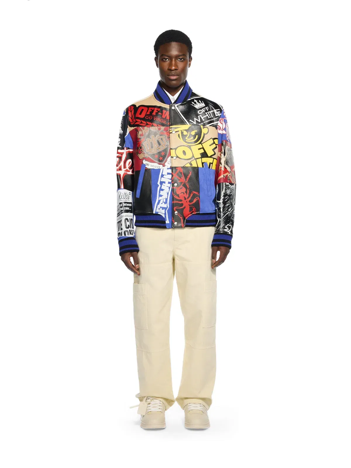 Off White Multipatch Wool Varsity