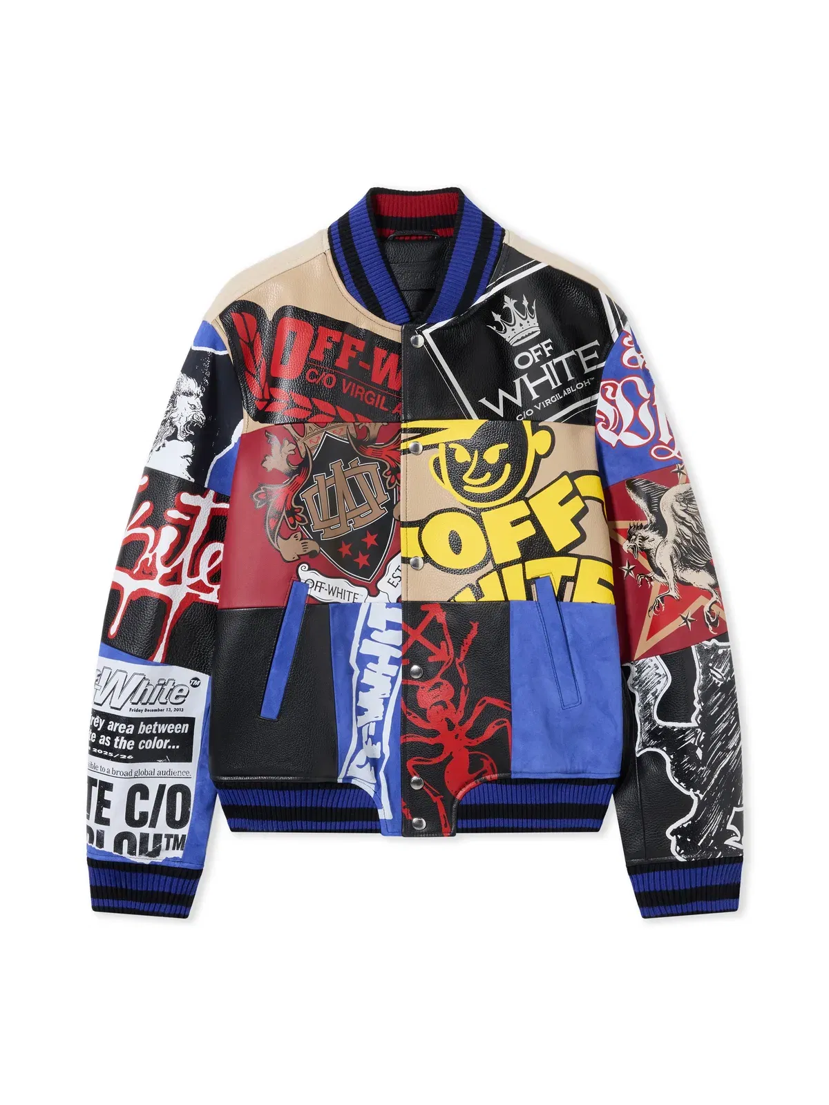 Off White Multipatch Wool Varsity