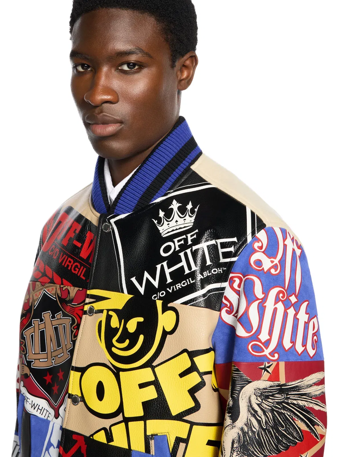 Off White Multipatch Wool Varsity