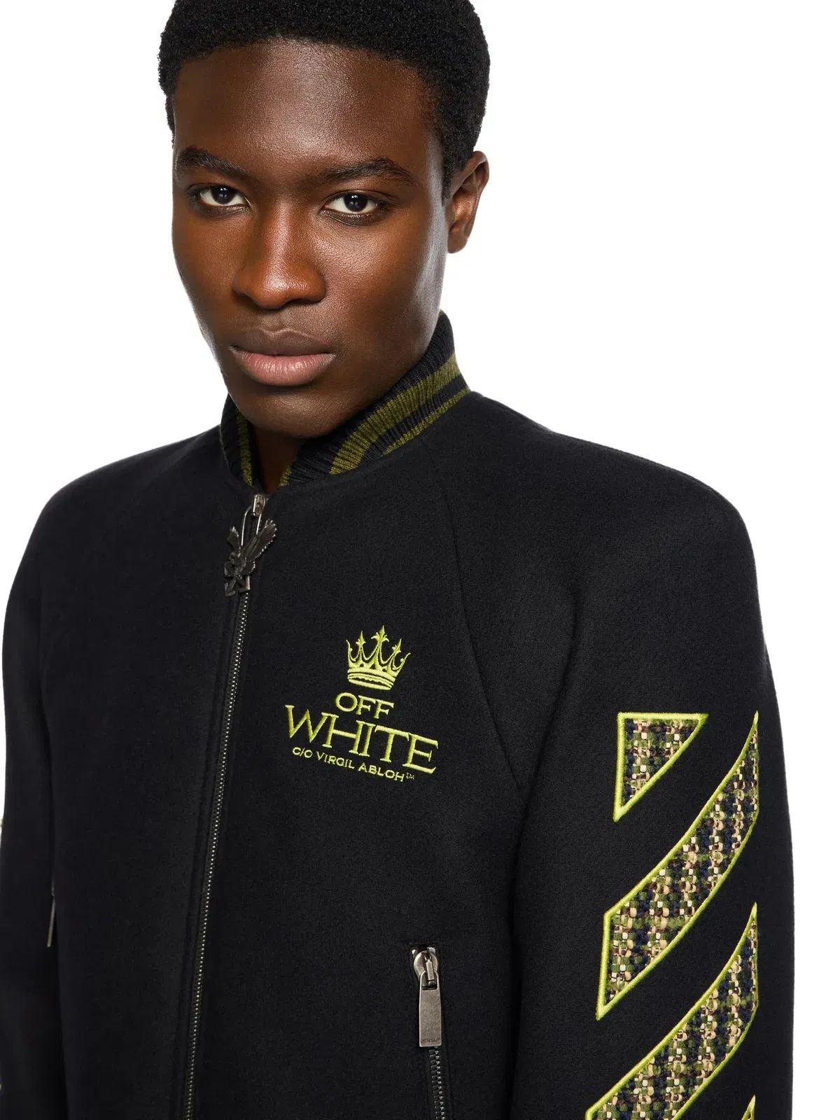 Off White Eagle Wool Twill Varsity Coat
