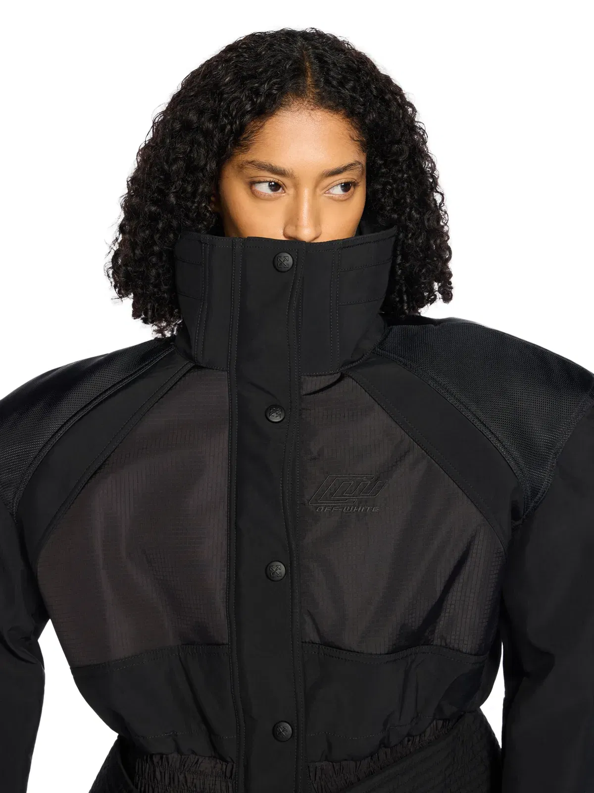 Off White Race Peplum Bomber
