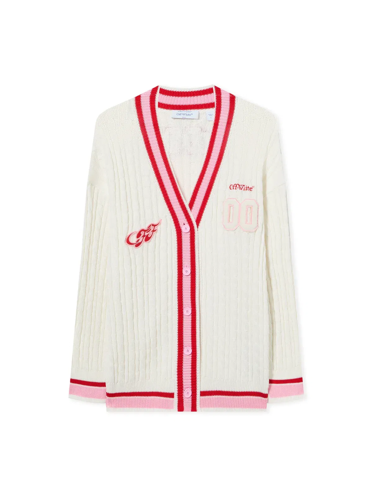 Off White College Patch Cable Cardigan