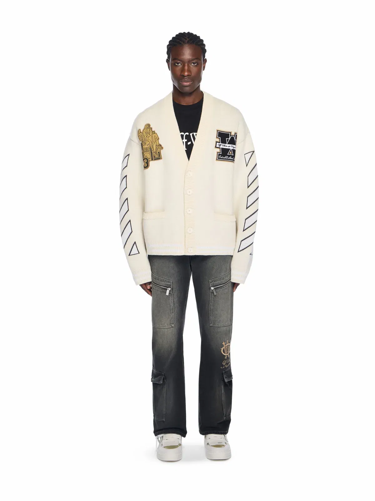 Off White Lion Varsity Knit Cardigan
