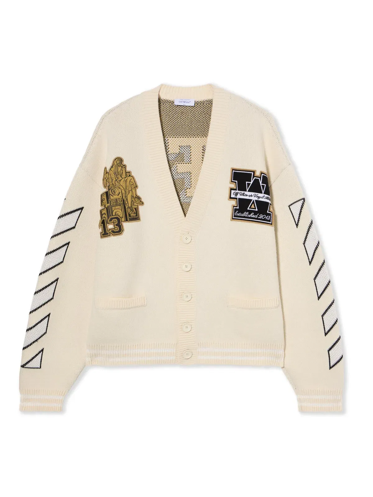 Off White Lion Varsity Knit Cardigan