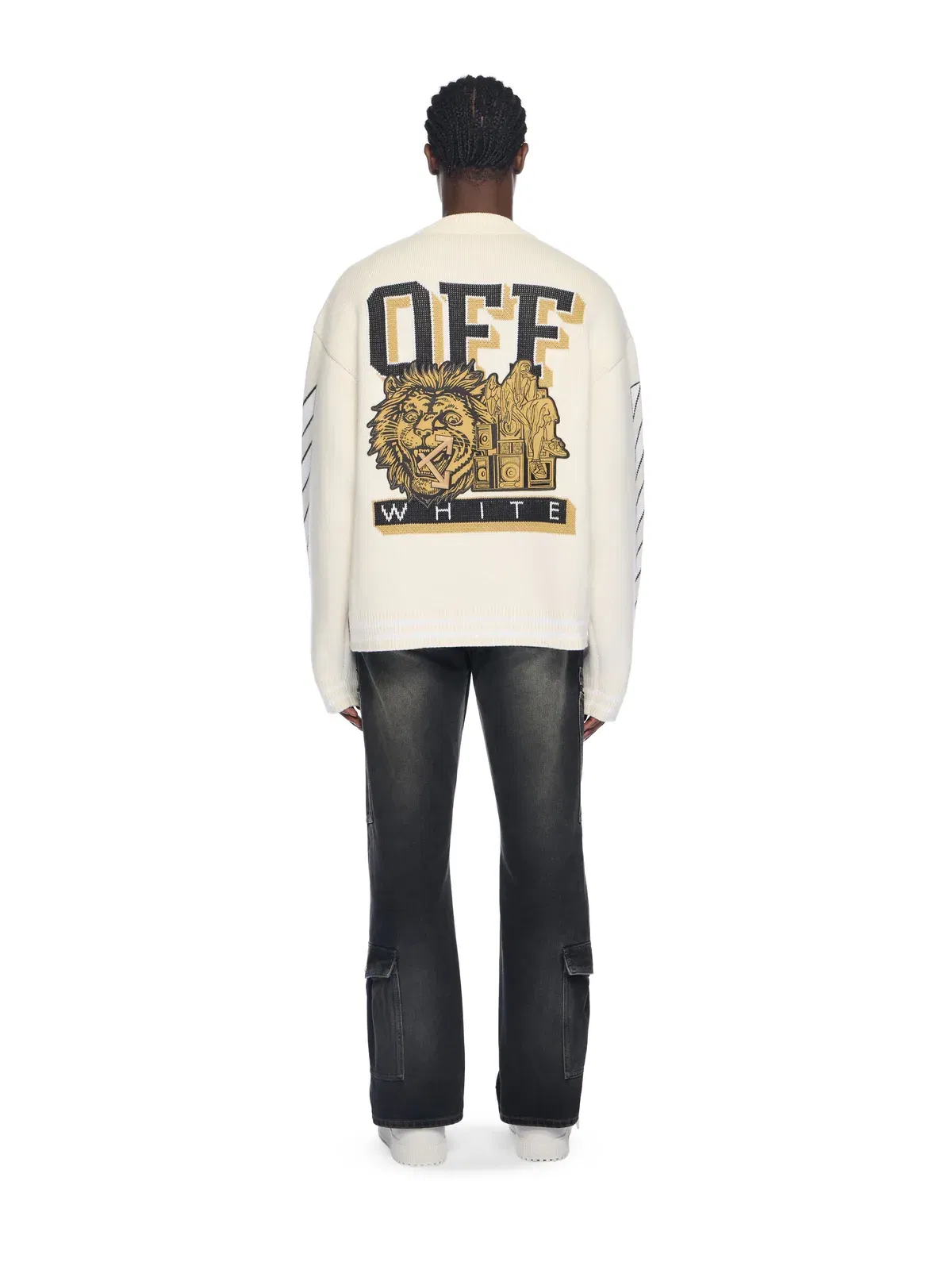 Off White Lion Varsity Knit Cardigan