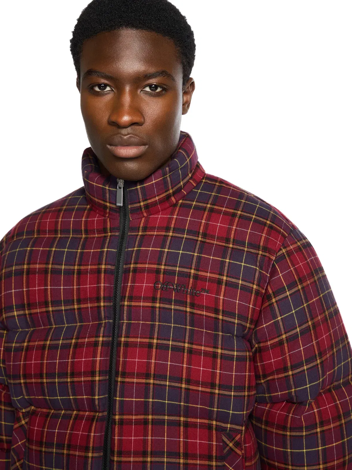 Off White Spray Arrow Check Down Jacket