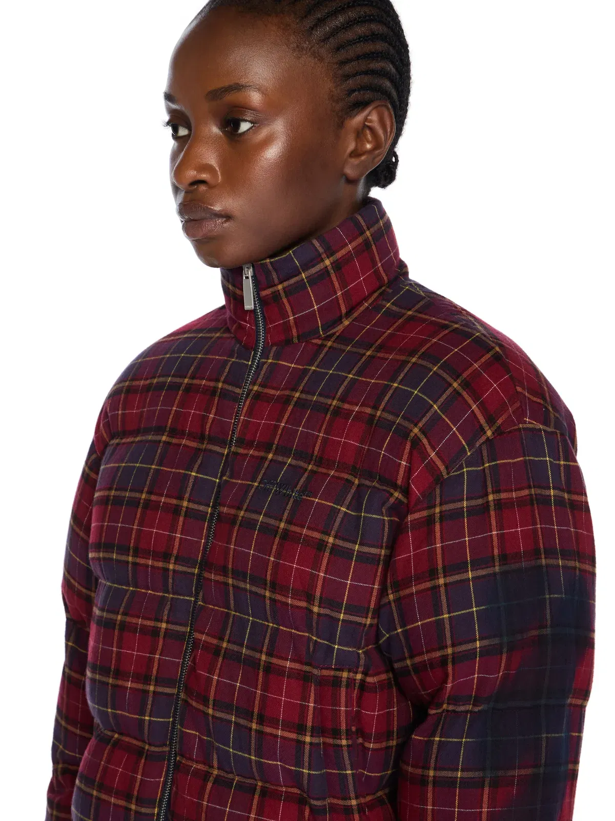 Off White Arrow Spray Check Puffer