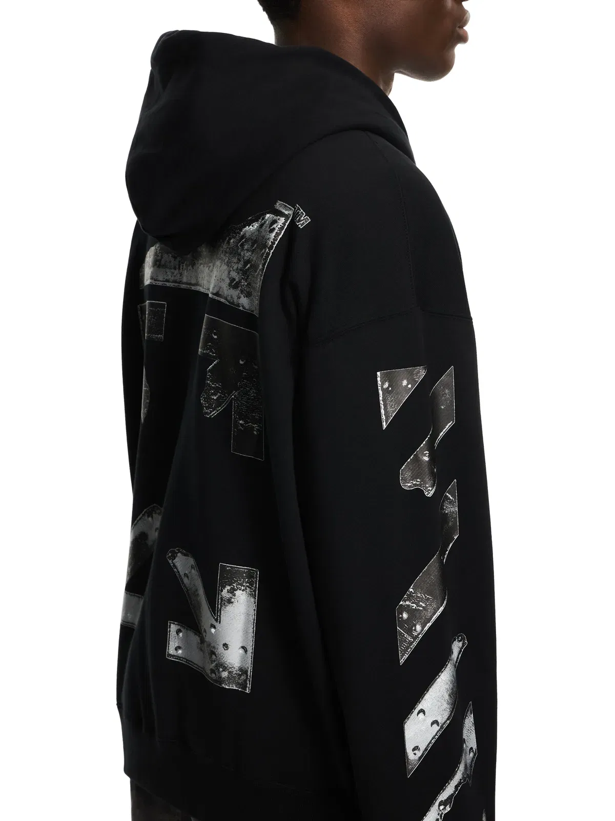 Off White Metal Arrow Skate Zip Hoodie