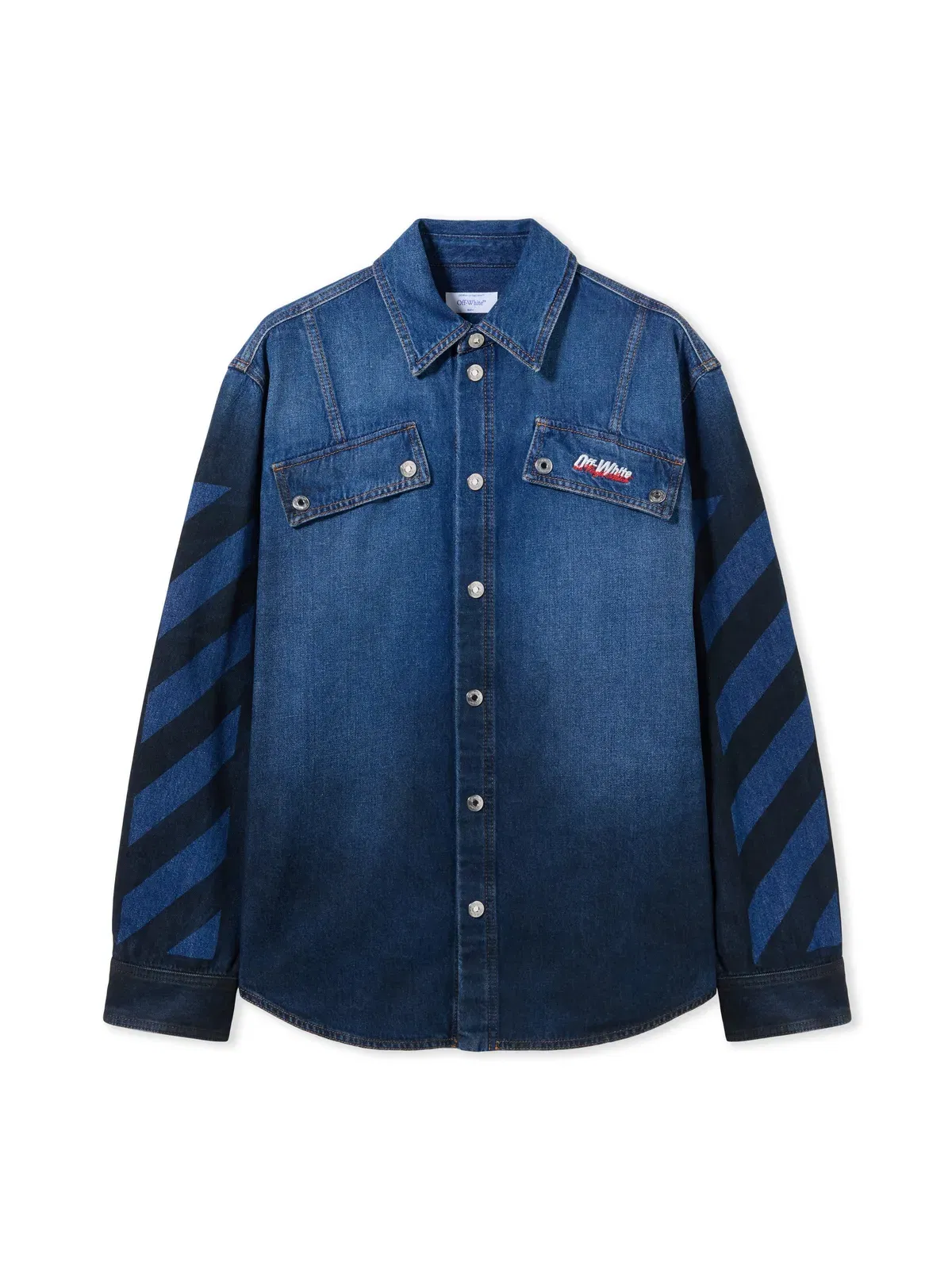 Off White Spray Diagonal Denim Shirt