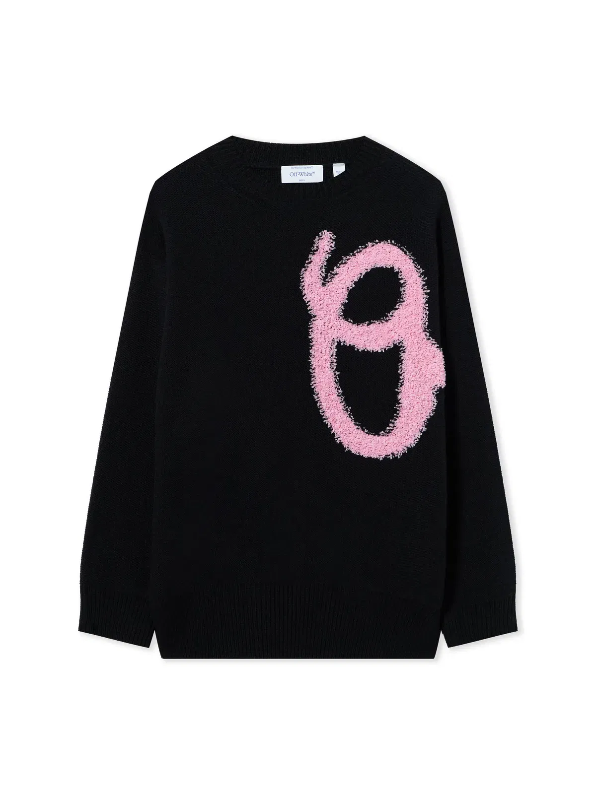 Off White Shared Fuzzy Knit Crewneck
