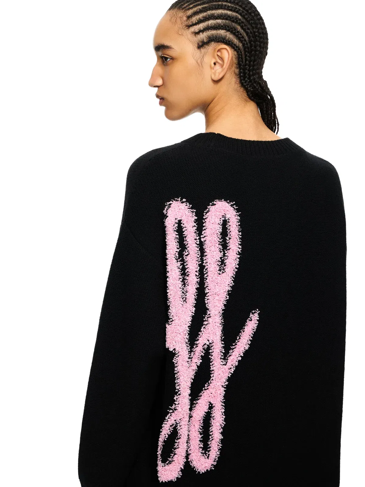 Off White Shared Fuzzy Knit Crewneck