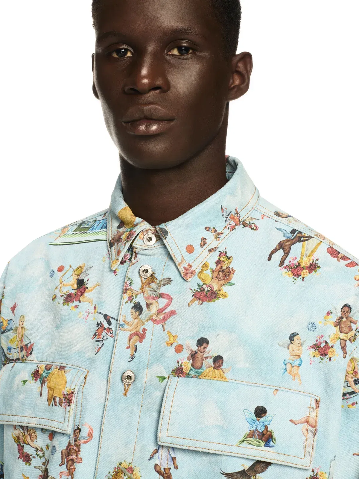 Off White Fresco Print Den Milit Shirt