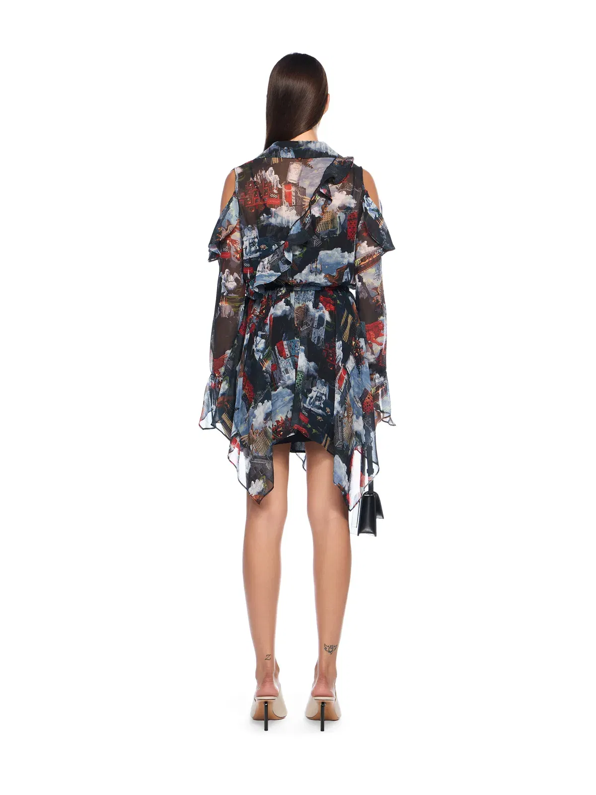 Off White World Paint Geo Romantic Dress