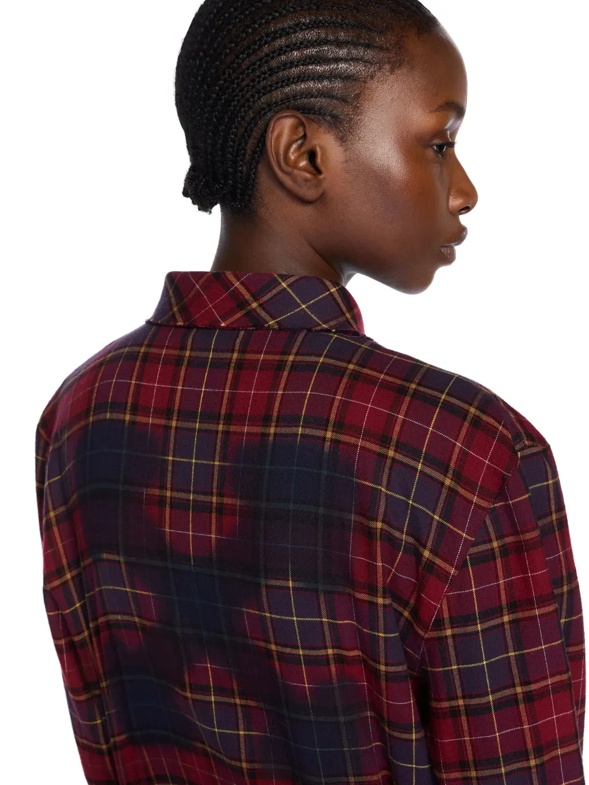Off White Check Flannel Arrow Dress