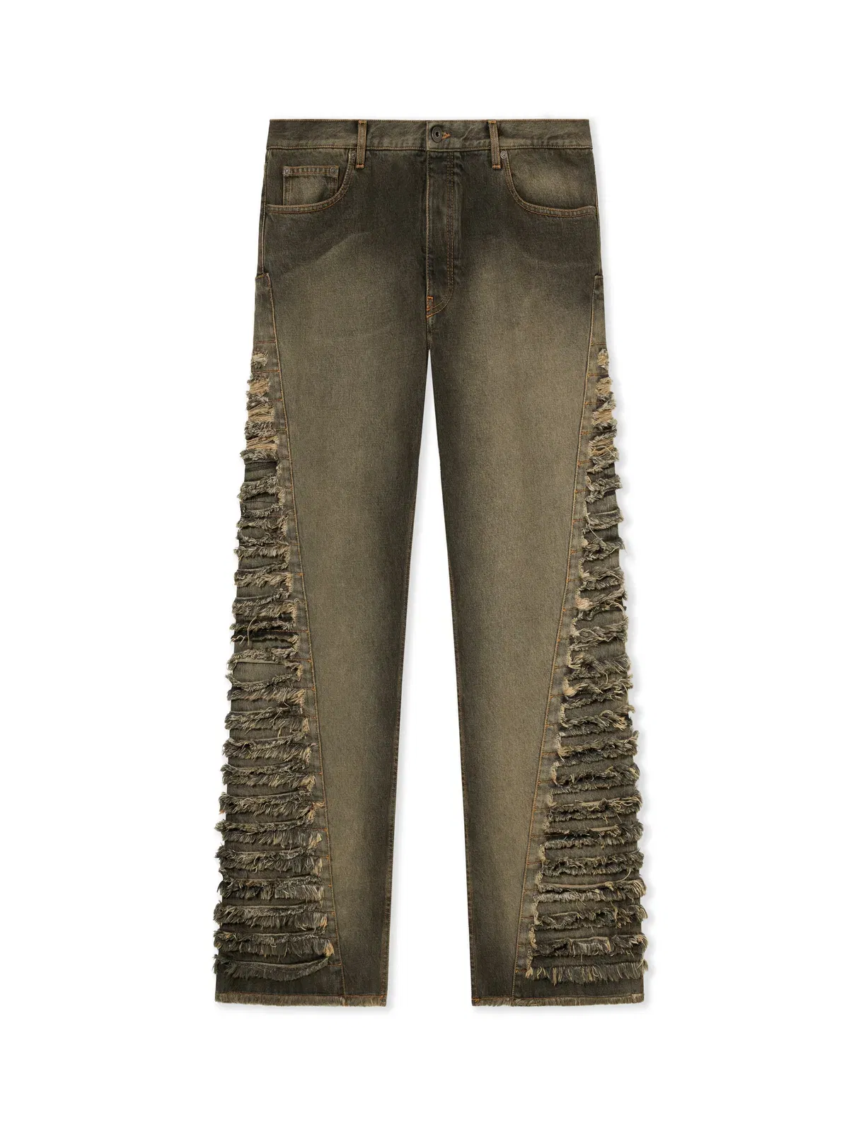Off White Side Distressed Jeans