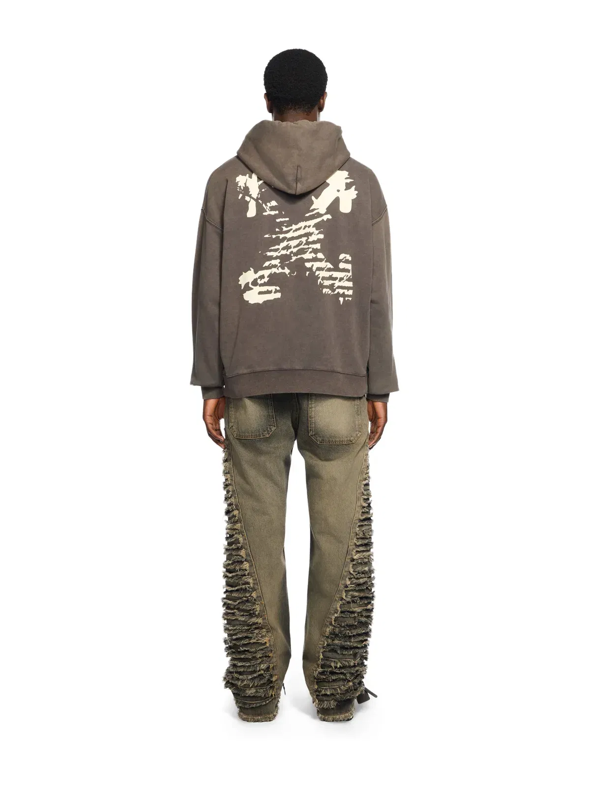Off White Side Distressed Jeans