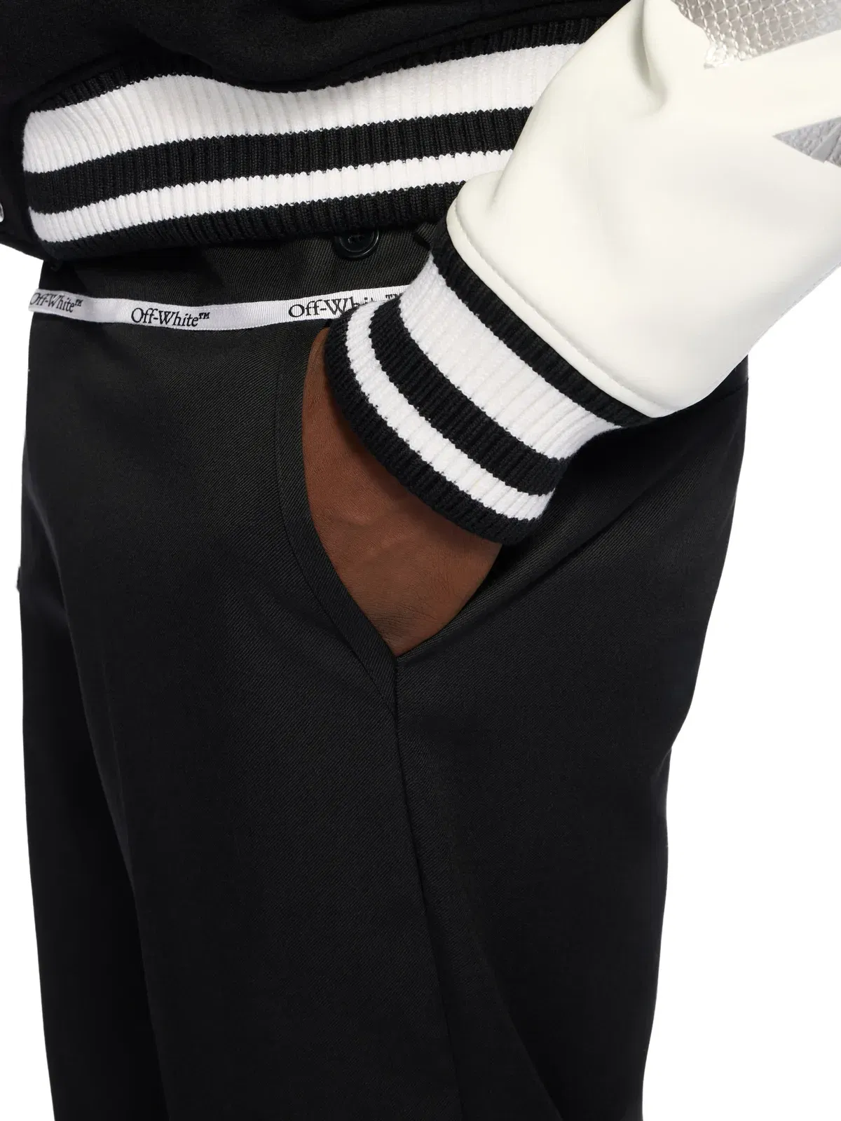 Off White Wool Mini Flare Pants