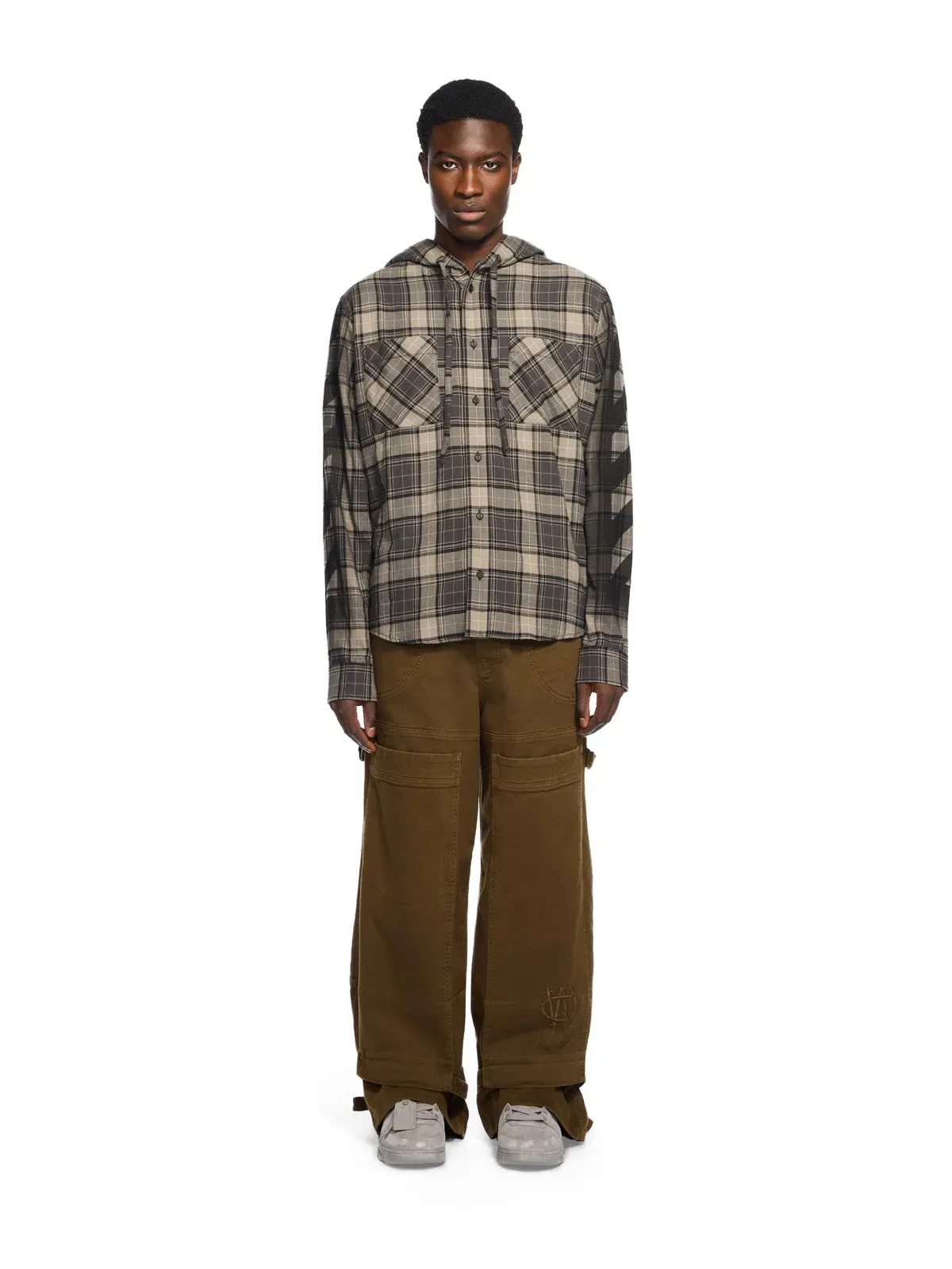 Off White Spray Diagonal Hooded Shirt