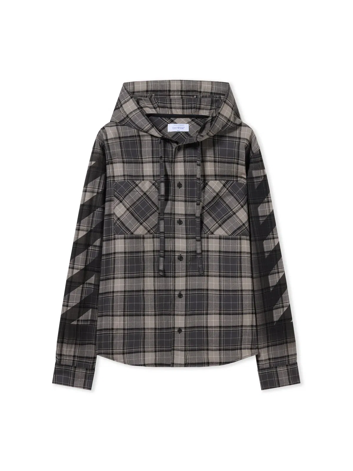 Off White Spray Diagonal Hooded Shirt