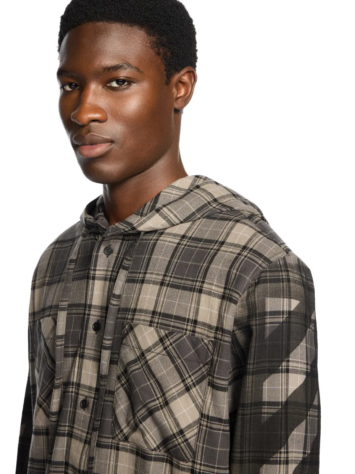 Off White Spray Diagonal Hooded Shirt